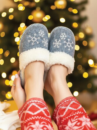 Dámské papuče model 22 vločka filcová