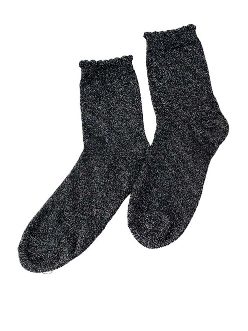 Dámské třpytivé ponožky černo-stříbrné