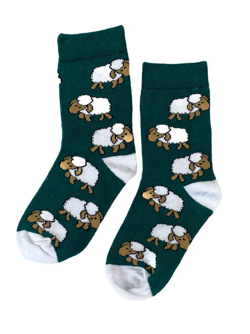 Dětské ponožky v zelené barvě - ovečka