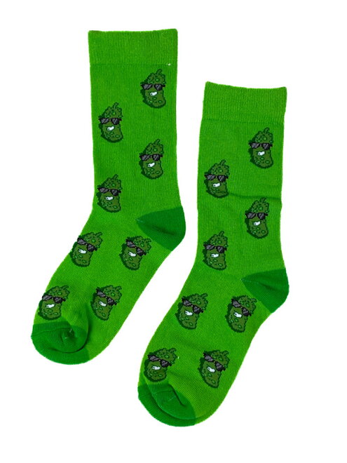 Stylové dětské ponožky v zelené barvě s okurkou