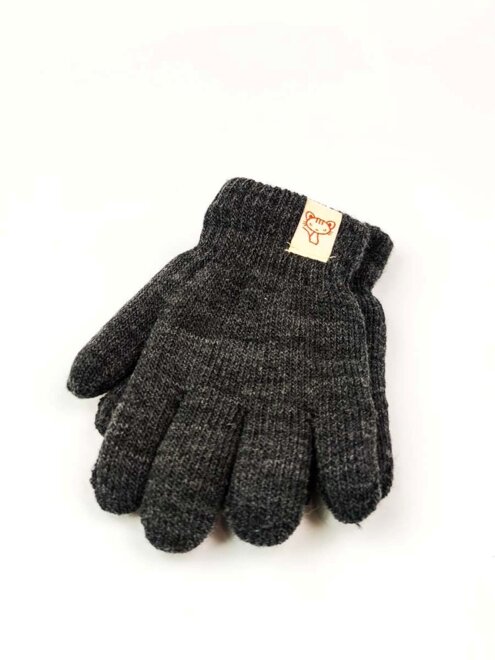Dětské pletené rukavice v tmavě-šedé barvě
