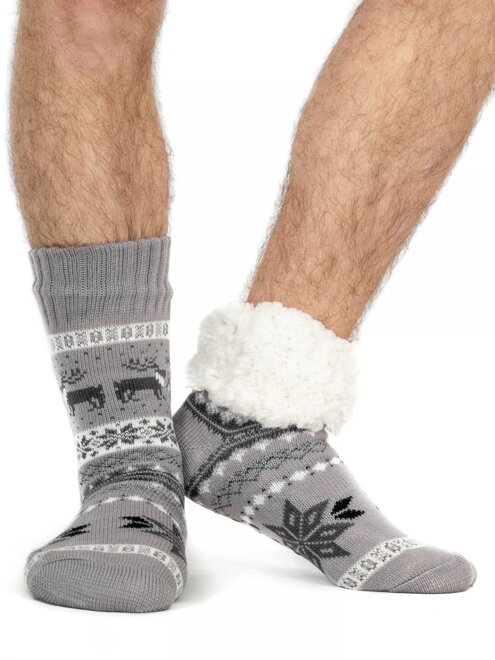 Pánské termo ponožky sobík- světlešedé