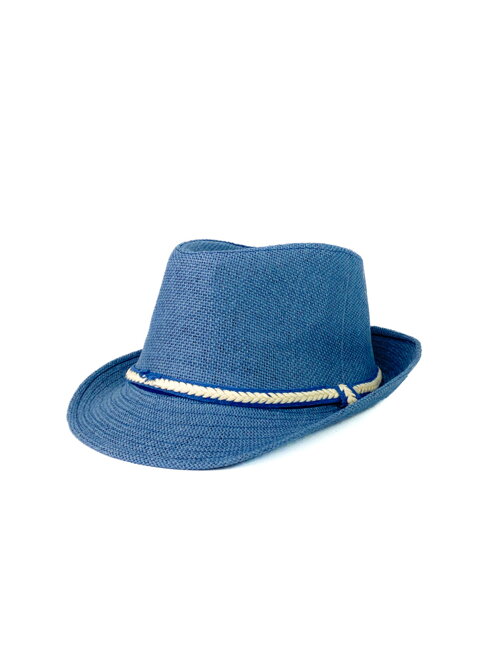 Trendy tmavě-modrý slaměný klobouk pro pány 17-201