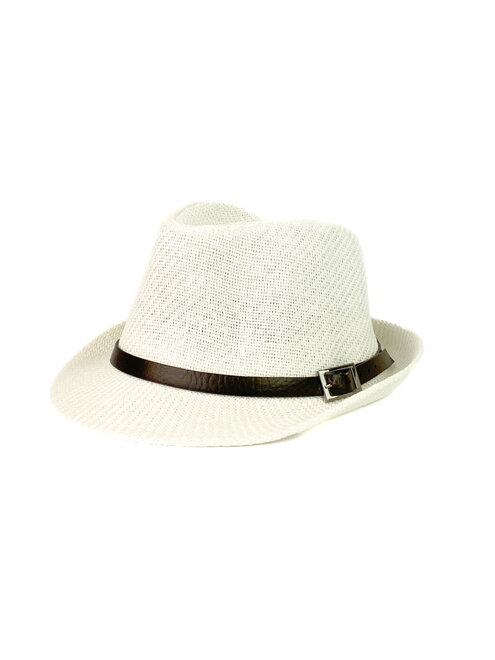 Bílý slaměný klobouk na léto pro pány A-57
