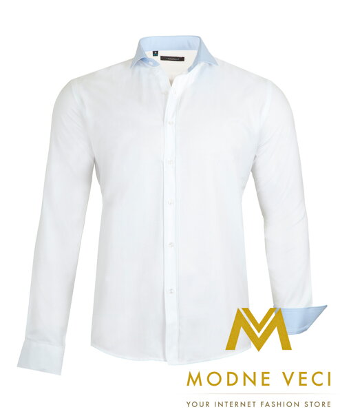 Pánská sportovně elegantní košile bílá SLIM FIT střih 1540-2