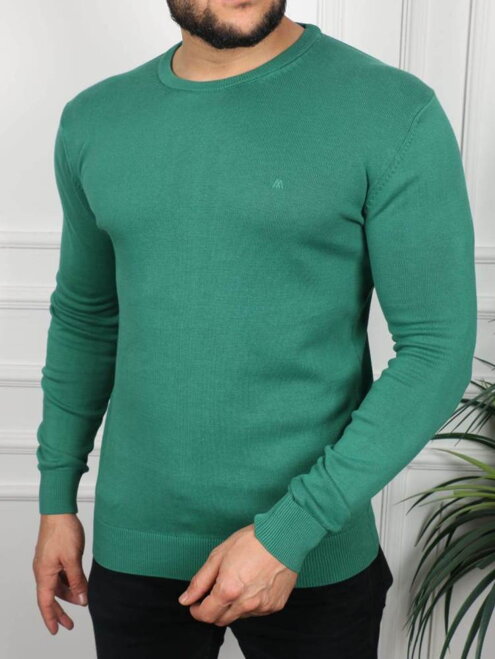 Stylový pánský svetr v khaki barvě