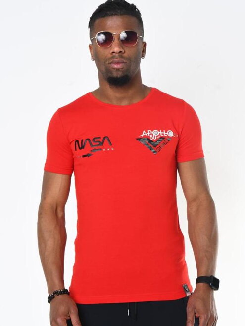 Pánské tričko krátký rukáv NASA červené