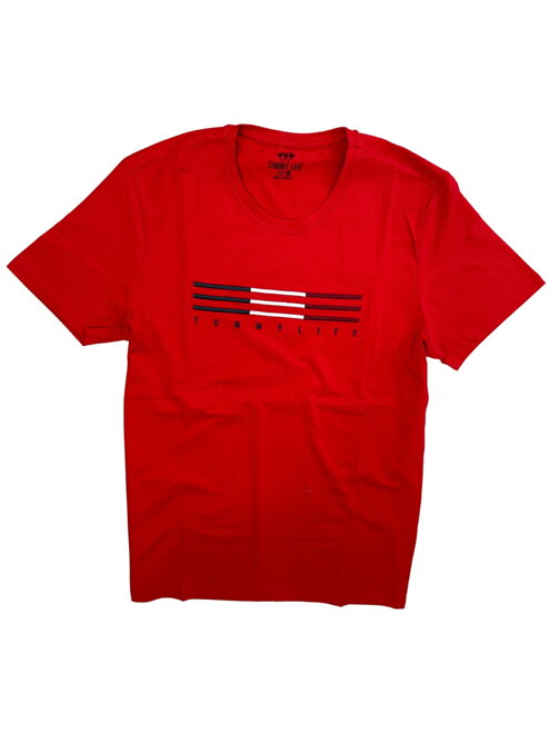 Pánské stylove tričko TOMMY LIFE červená