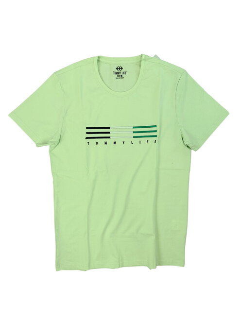 Pánské tričko TOMMY LIFE v hráškově zelené barvě