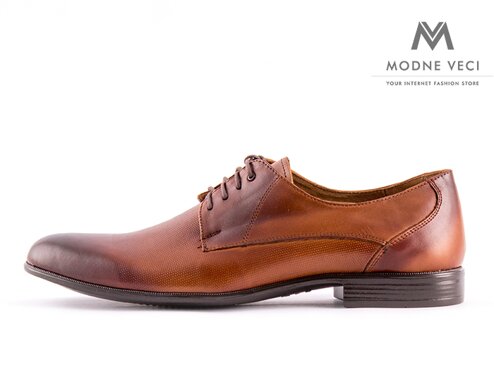 Elegantní boty - kožené model 138/T - hnědé