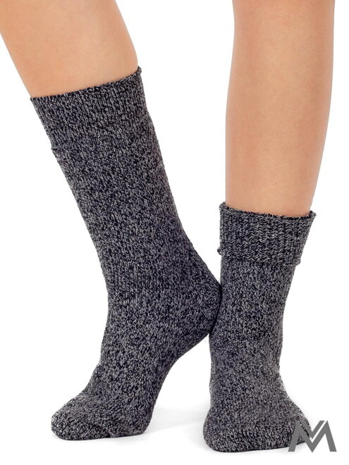 Dámské THERMO vlněné ponožky šedě černé