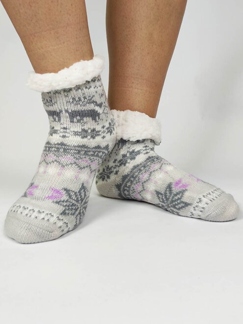 Úžasné dětské teplé ponožky 20-01 světle šedé