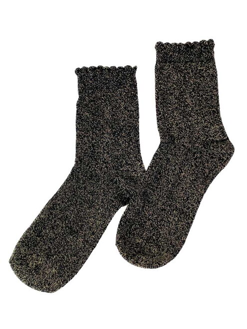 Třpytivé dámské ponožky v černo-zlatém designu