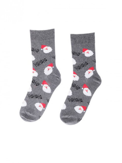 Vánoční ponožky hohoho v šedé barvě WOLA