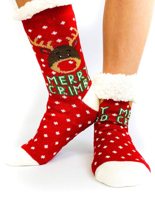 Dámské vánoční ponožky MERRY CRIMBO L26002 červené