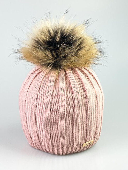 Luxusní čepice s kašmírem ALICE - růžová