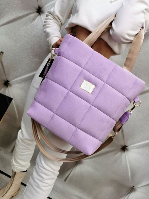 Dámská prošívaná kabelka s ramínkem lila fialová