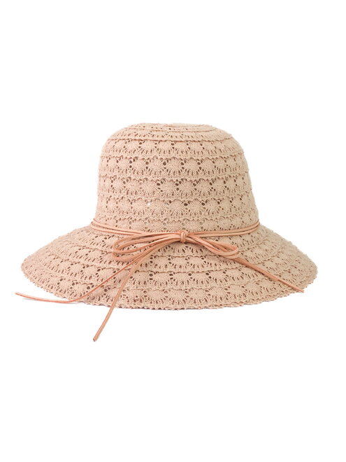 Pudrově-růžový letní krajkový klobouk A-73