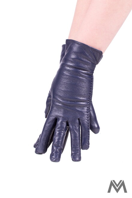 Dámské kožené rukavice v tmavě modré barvě