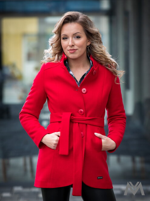 Luxusní dámský kabát IGA - červený