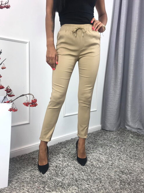 Dámské elegantní kalhoty FREESIA MsF13 béžové