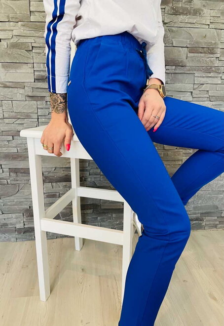 Dámské elegantní kalhoty FREESIA MsF14 kráslovsky modré