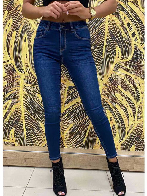 Dámské pohodlné džíny L21014-1 modré