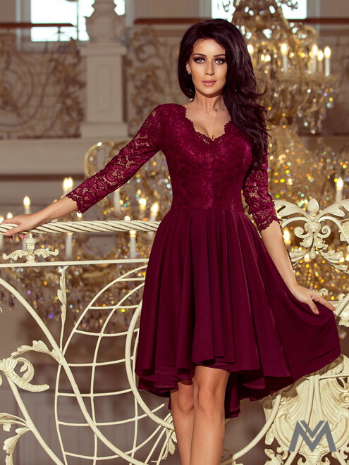 Elegantní dámské šaty 210-1 bordó