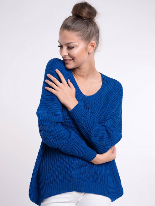 Dámský pletený pulovr LAYLA modrý