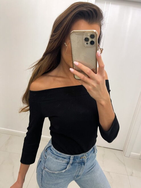 Jednobarevné dámské body BLK134-22 černé