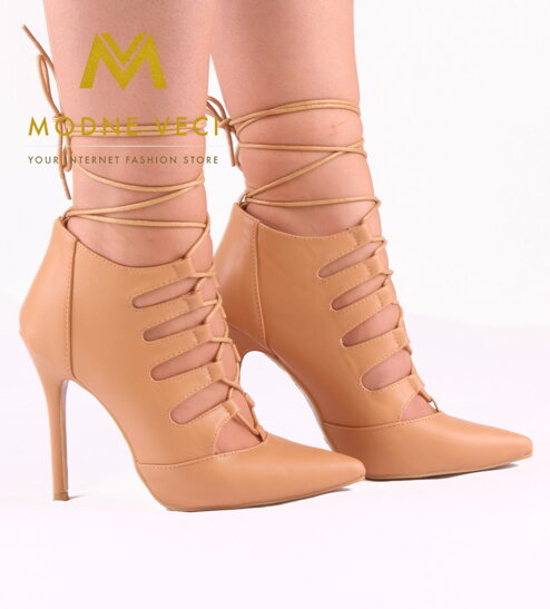 Trendy boty na šněrování 11033-14 Beige