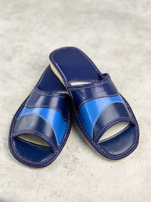 Dámské otevřené pantofle modré model 68