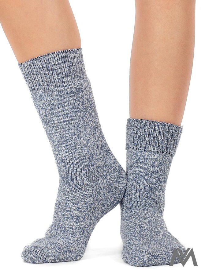 Dámské THERMO vlněné ponožky modro bílé