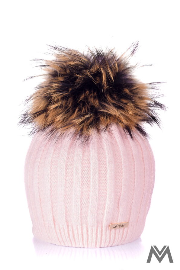 Luxusní čepice s kašmírem ALICE - růžová
