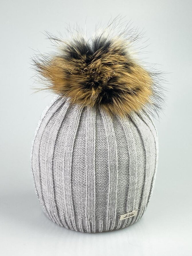 Luxusní pletená čepice ALICE - šedá