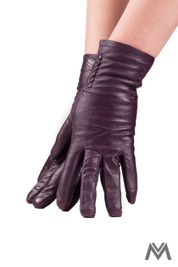 Kožené rukavice - fialové