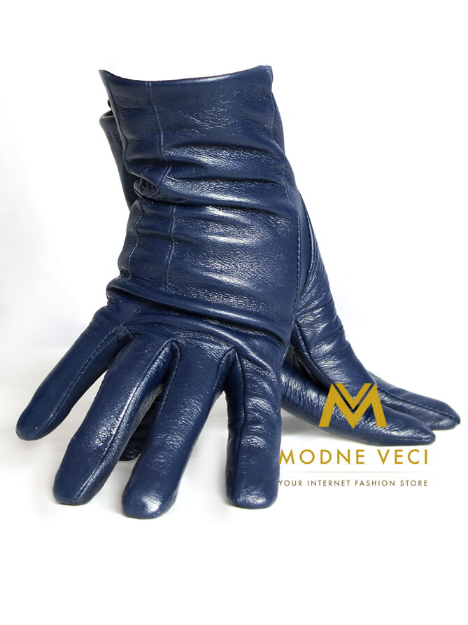 Dámské kožené rukavice modré