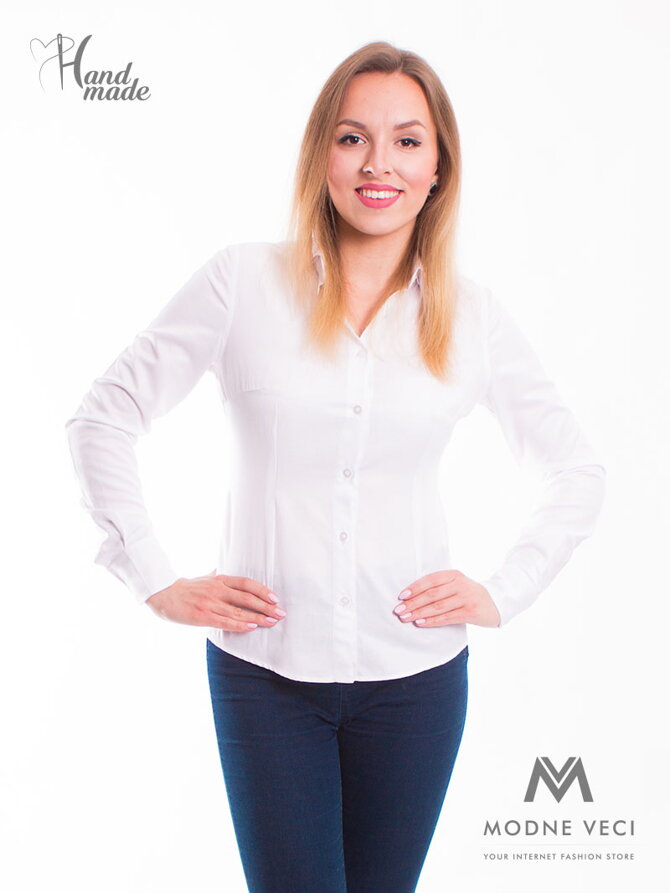 Bílá dámská košile Slim Fit VS-DK1728