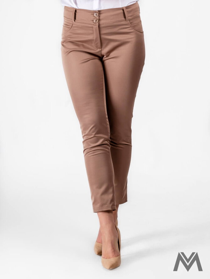 Elegantní dámské kalhoty cappuccino VS-DN-1804