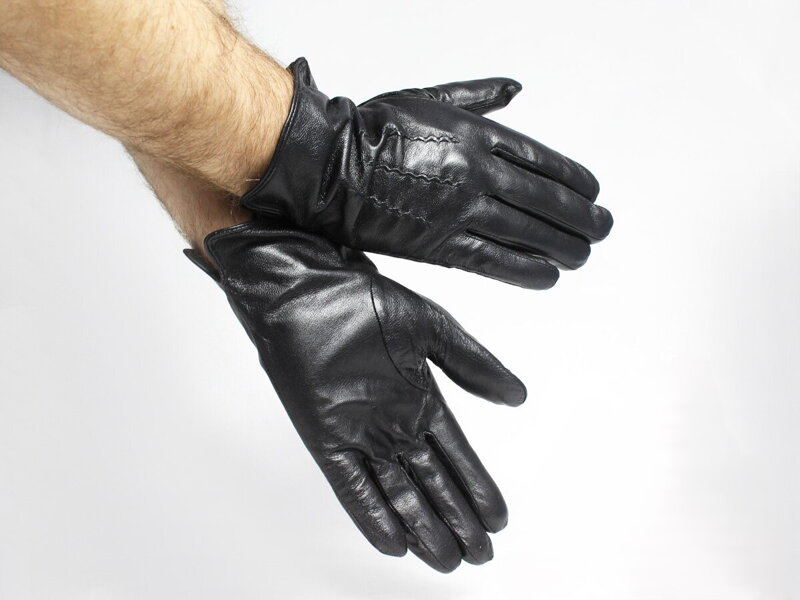 Pánské kožené rukavice černé model 1