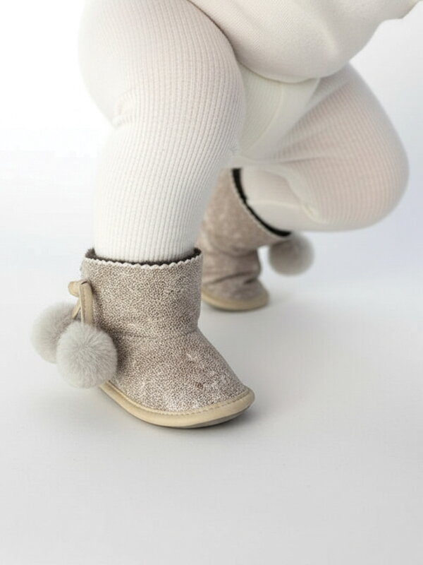 Teplé kožené boty pro batolata vel. o 6-12 měsíců