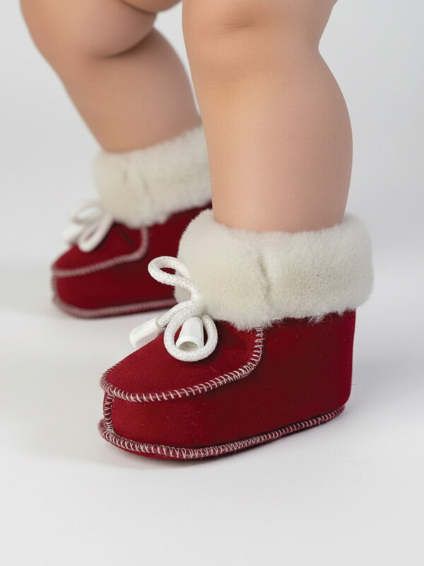 Teplé kožené boty pro batolata vel. o 0-12 měsíců