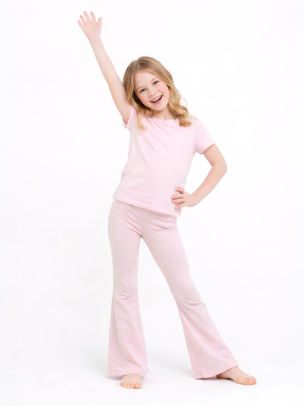 Dětské růžové zvonové bavlněné legíny VSB BELLSY