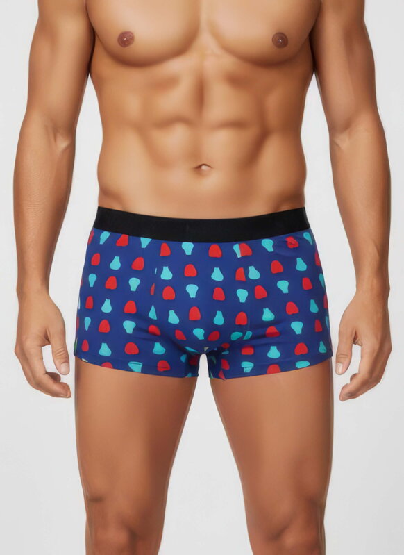 Pánské boxerky MIEGO v tmavě modré barvě s potiskem hrušek Pánské boxerky MIEGO v tmavě modré barvě s potiskem hrušek