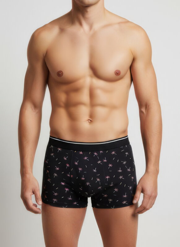 Pánské černé boxerky s palmami