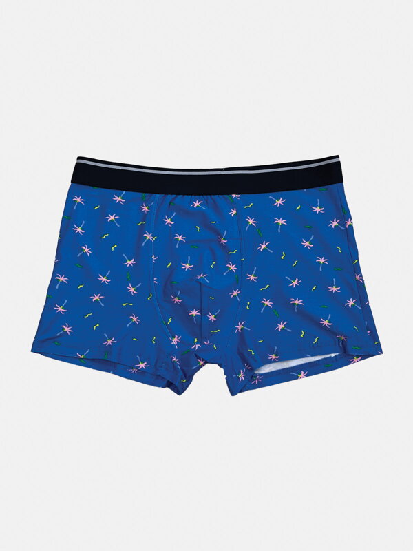 Pánské modré boxerky s palmami Pánské modré boxerky s palmami