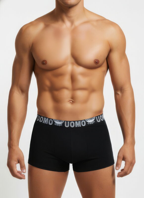 Černé pánské bavlněné boxerky UOMO