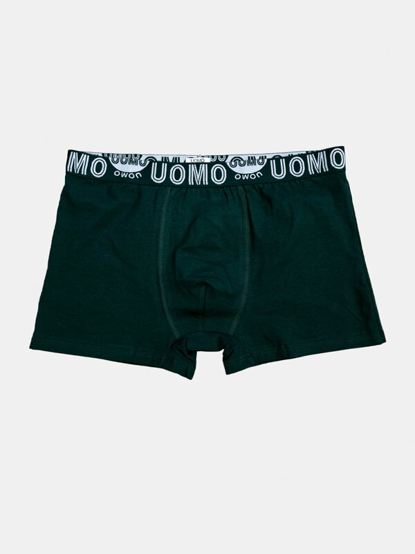 Pánské bavlněné boxerky UOMO v tmavě zelené barvě