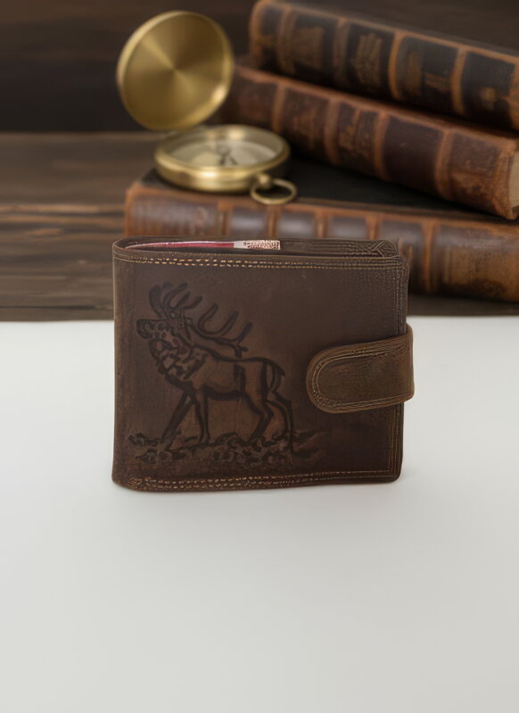 Kožená pánská peněženka vzor jelen