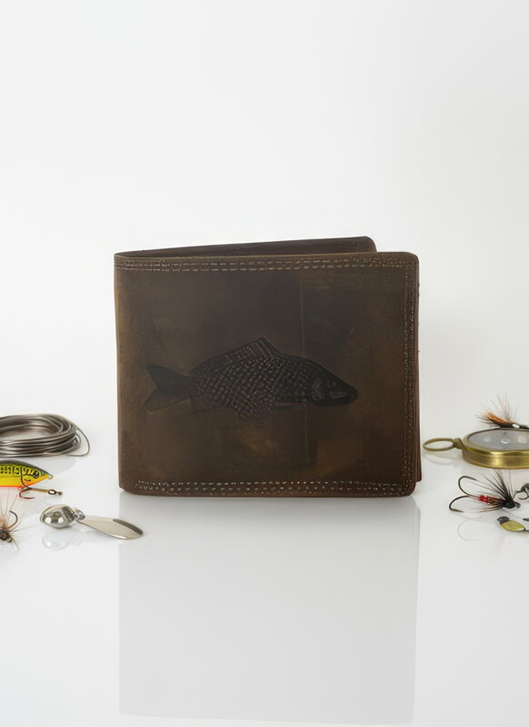 Kožená pánská peněženka vzor ryba